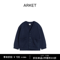 ARKET boy fitted cotton long sleeve V collar casual knit cardiovershirt 1210623001