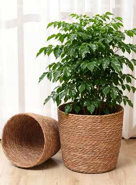 北欧风新款草编花盆抱抱桶diy收纳客厅阳台装饰盆栽绿植花盆套