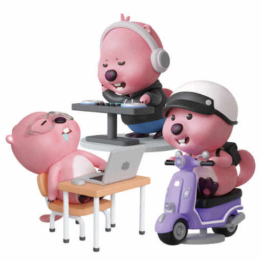 【白兔家】韩国正品代购loopy摆件可爱粉色海狸女生手办礼物,淘宝优惠券,粉丝福利购,淘宝优惠卷