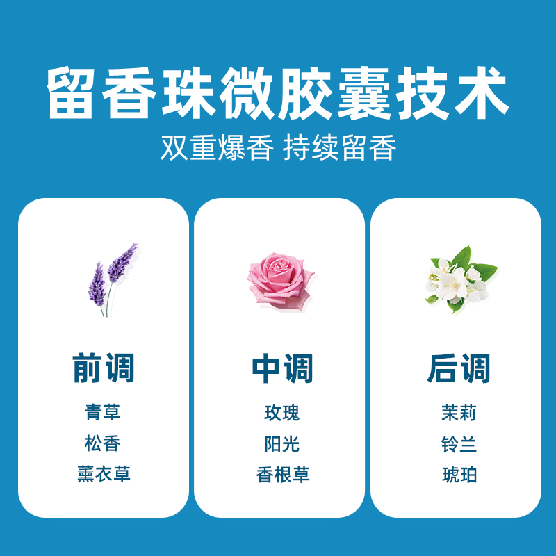 妙洁丝柔净香氛洗衣凝珠除菌浓缩留香味持久三四效合一洗衣液