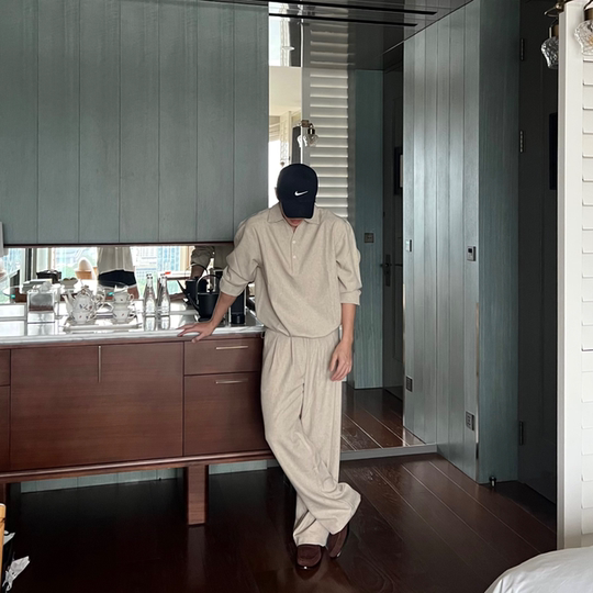 DieFassung新贵静奢老钱风亚麻Polo衬衫商务休闲性张力高级感上衣