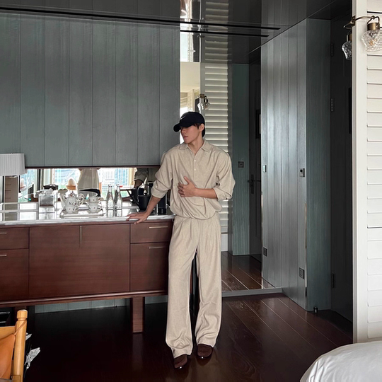 DieFassung新贵静奢老钱风亚麻Polo衬衫商务休闲性张力高级感上衣