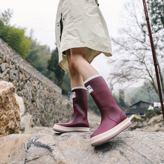 Warme und modische Regenstiefel mit Samt, wasserdicht und rutschfest im Winter