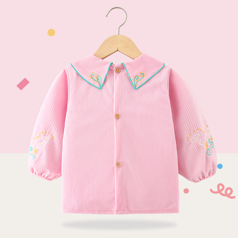 Autumn and winter girls' baby protective clothing eating coveralls