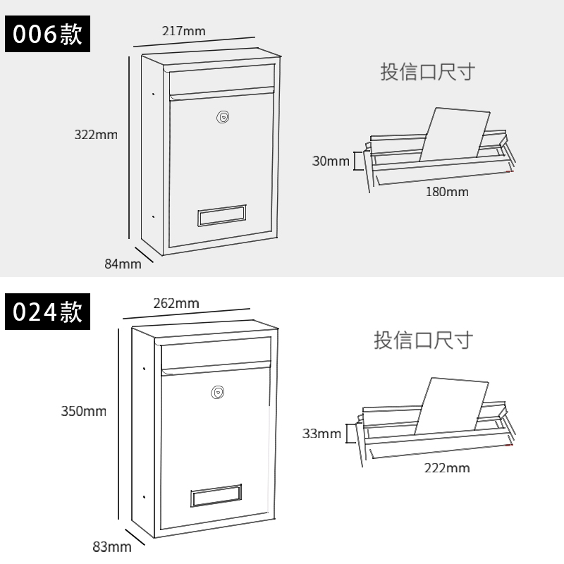 密码信报箱室外挂墙小区家用信件报纸邮筒带锁意见箱投诉建议箱 - 图3