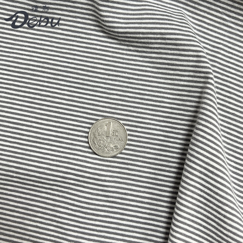 德布1mm宽色织小条纹针织布料夏季弹力莱卡薄T恤布匹diy娃衣服装 - 图3