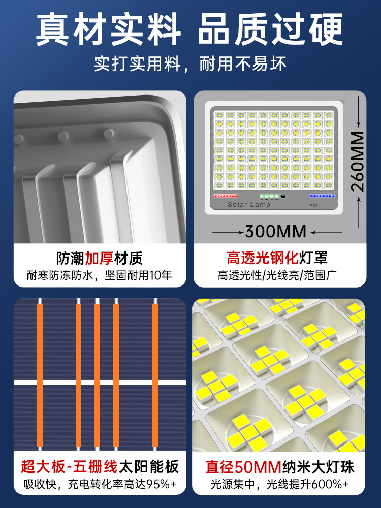 太阳能灯户外庭院灯超亮大功率农村室内外家用照明超亮LED感应灯