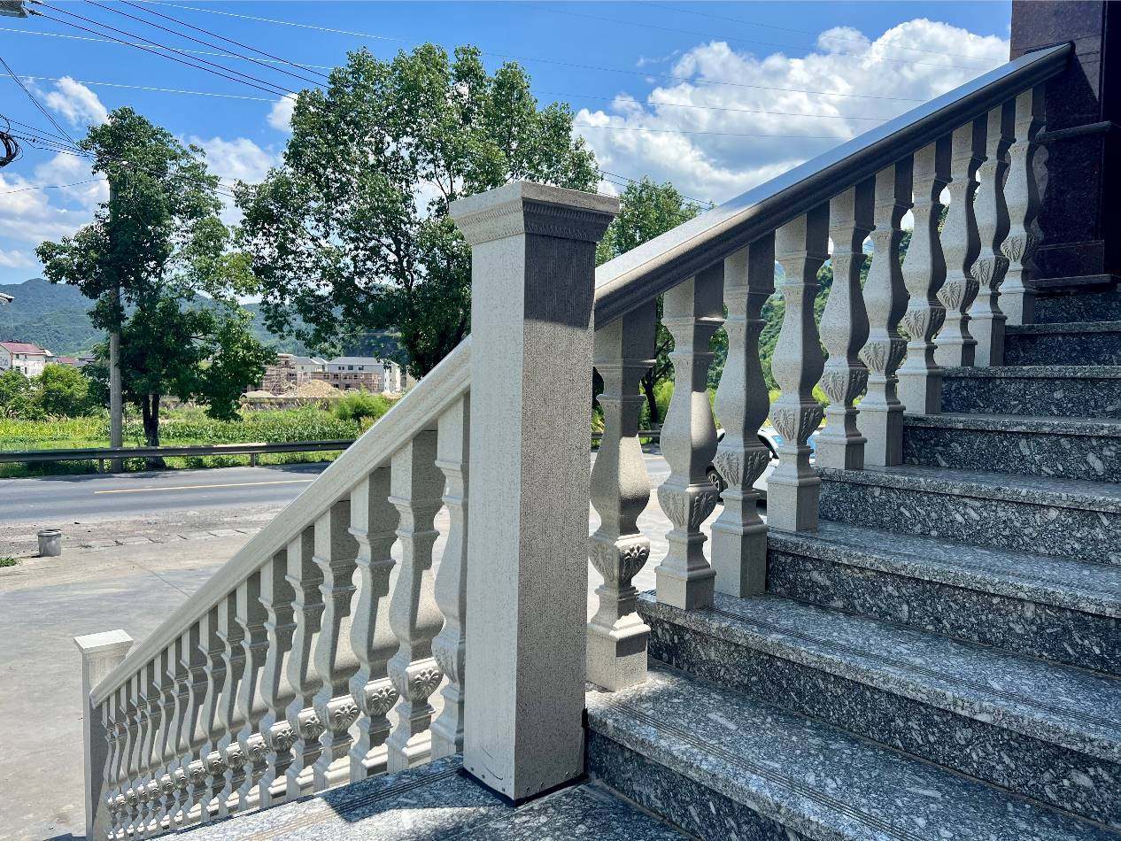 别墅自建房阳台罗马柱仿铝合金大理石栏杆护栏楼梯扶手拼接免焊新