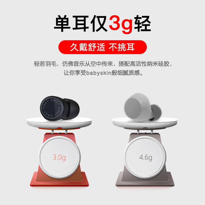emey T3无线蓝牙耳机入耳式降噪高音质游戏适用苹果华为小米荣耀