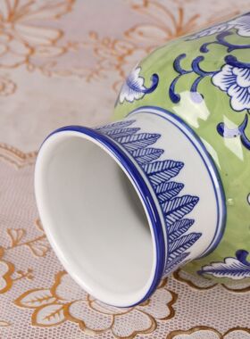 景德镇陶瓷器仿古青花瓷花瓶新中式酒柜装饰品家居客厅工艺品摆件