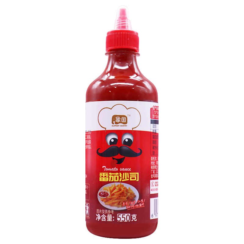 象国  番茄酱商用添加西红柿沙司0脂肪低纯新疆蕃茄料无550g卡