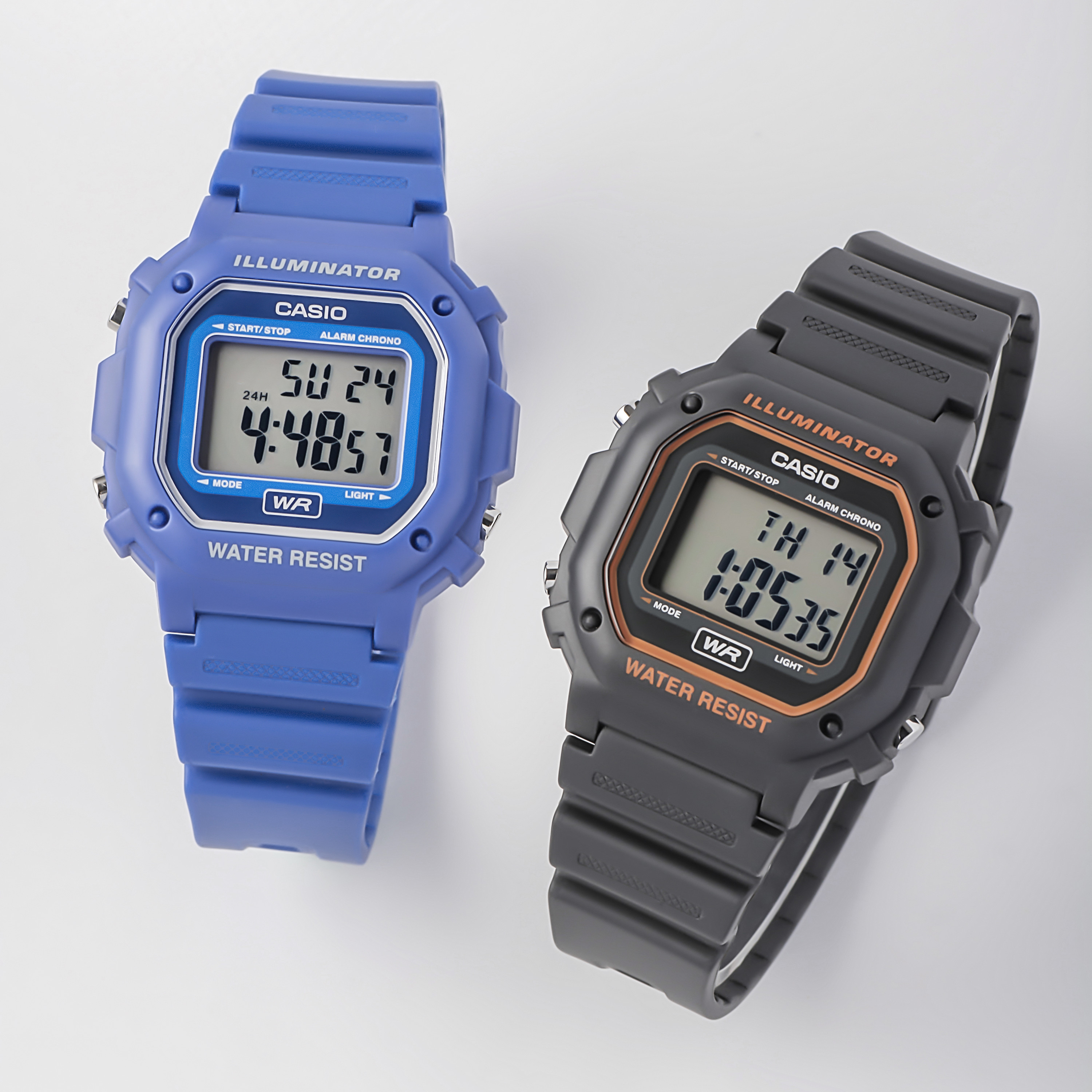 Casio/卡西欧Vintage撞色轮廓线数显小方块防水运动表F-108WH-2A2 - 图0