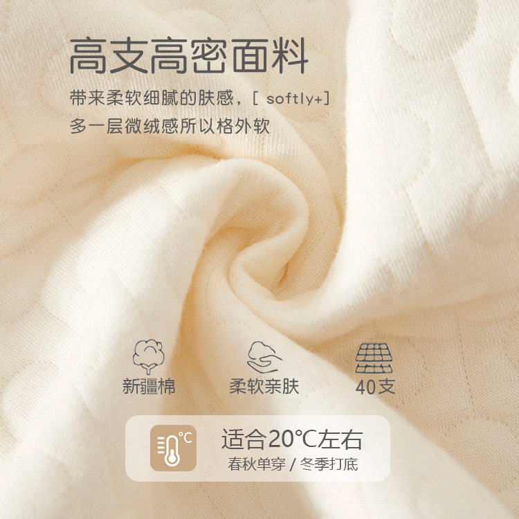 婴儿内衣套装夹棉衣服秋冬季男女宝宝家居服新生儿高腰秋衣保暖,淘宝优惠券,粉丝福利购,淘宝优惠卷