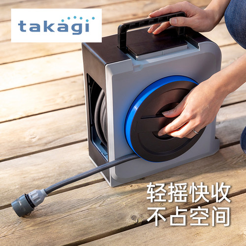 红点奖!日本takagi园艺水车洗车水管收纳架卷管器阳台浇花水管车 - 图3