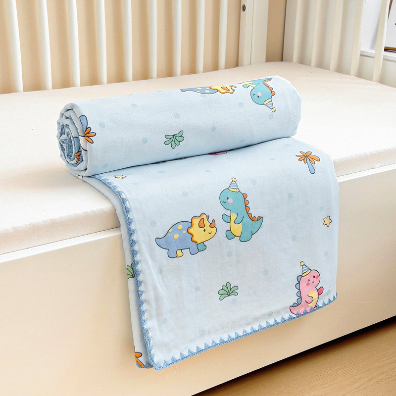 婴儿纯棉纱布盖毯宝宝午睡盖被幼儿园小毯子全棉薄被吸湿透气浴巾
