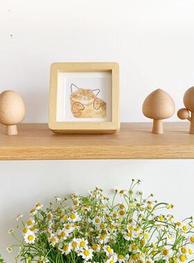 小树实木摆件榉木日系可爱手工装饰品精致现代简约柜子搁板装饰物