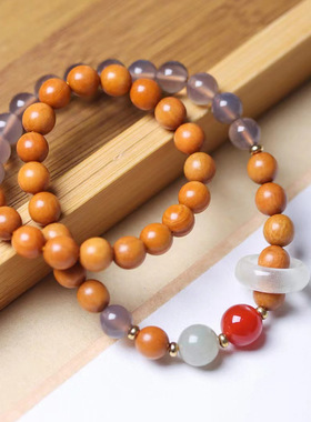 朱玉款印尼檀香DIY手链 厂家批发规格0.8男女民族风装饰文玩念珠