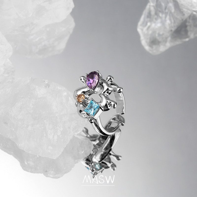 masw麻秀原创设计系列女甜酷食指戒 麻秀戒指/指环