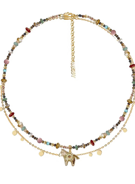 慵懒风星星毛衣链福禄葫芦项链