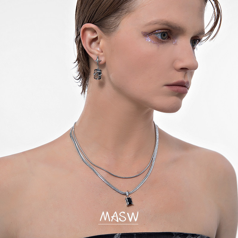 masw麻秀原创设计简约星芒彩色耳环 麻秀耳环