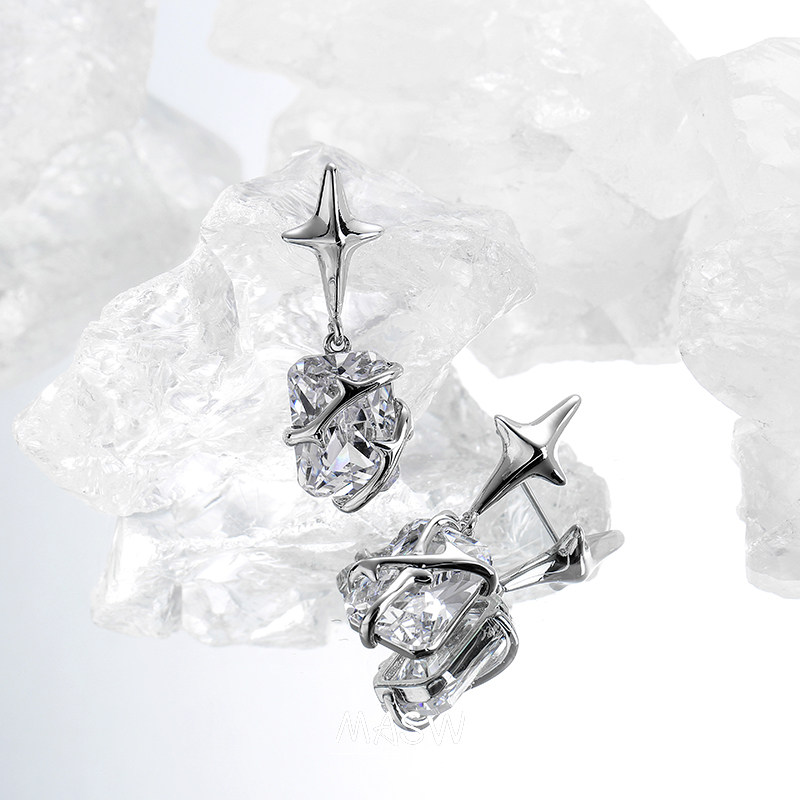 masw麻秀原创设计简约星芒彩色耳环 麻秀耳环