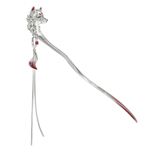 MASW麻秀原创设计小众高级感新中式狐狸发簪甜酷流苏复古轻奢簪子 - 图3