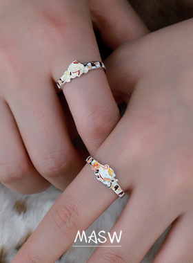 MASW麻秀秋冬氛围感情侣戒指礼物