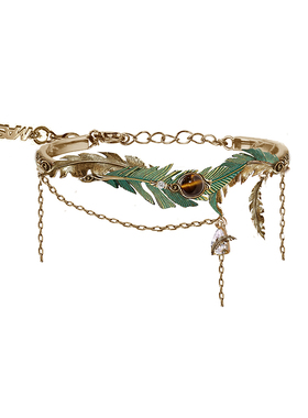 MASW麻秀高级感复古金色羽毛手镯