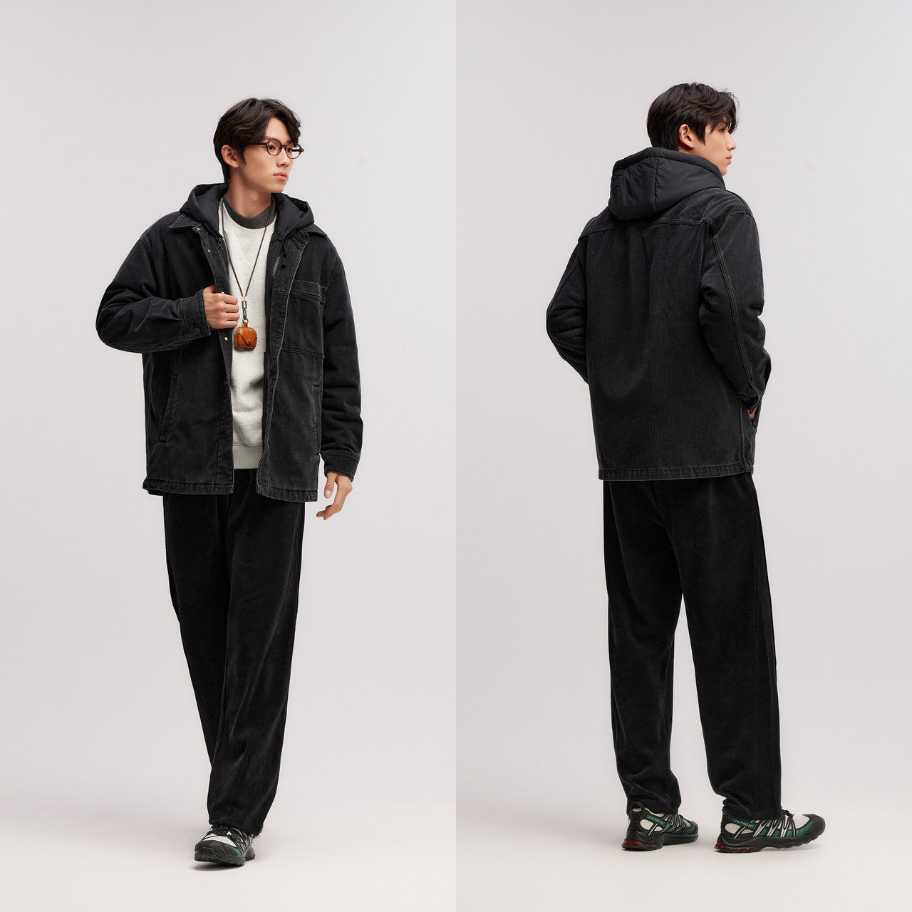 [商场同款]森马棉服男牛仔外套2025冬季新款两件套薄防水oversize,淘宝优惠券,粉丝福利购,淘宝优惠卷