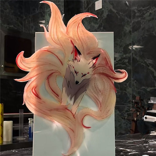 海鲜姿造3D鱼雕板透明板亚克力形状板线条鱼板刺身鱼雕装饰品背景 - 图1