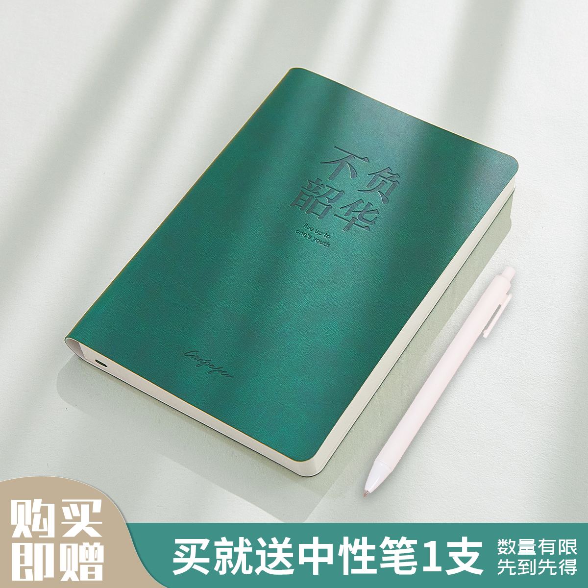 莱恩纸品加厚笔记本A5本子皮面日记本高级感记事本办公会议记录本高颜值摘抄本可定制横线本线条平摊不透墨 - 图0