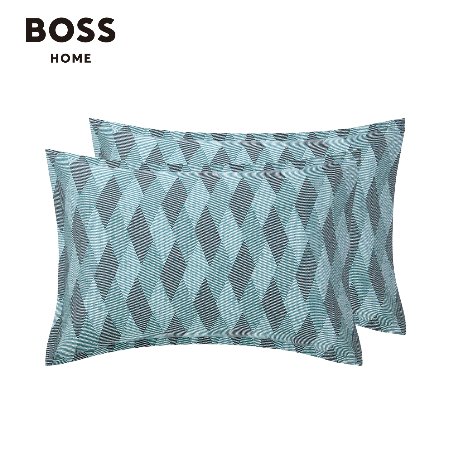 BOSS进口秋冬全棉贡缎商务简约几何纹理纯棉高端四件套EGEAN WAVE - 图2