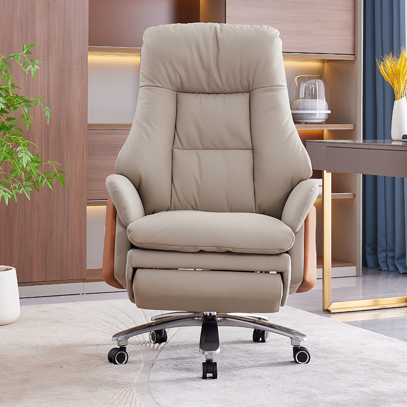 真皮办公椅办公室商务椅子舒适久坐电脑椅家用可躺人体工学老板椅