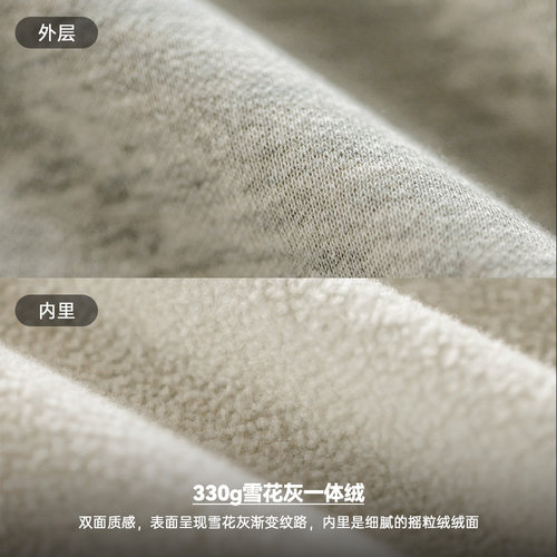 马登工装美式休闲雪花灰连帽卫衣插肩袖加绒拉链运动开衫外套男春 - 图1