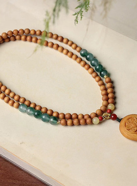 水滴箴言款DIY芭比檀香手链项链念珠厂家批发规格0.6男女装饰文玩