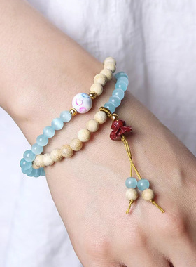 蔚蓝款奶香木DIY手链念珠厂家批发规格0.6男女简约风装饰文玩首饰