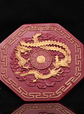 工厂直发朱砂龙凤呈祥摆件客厅旺宅2025新款摆件装饰品桌面玄关摆