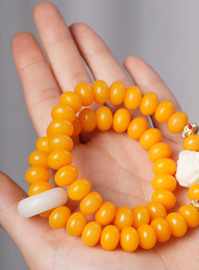 醒狮运转款DIY黄菩提算盘珠手链 装饰品首饰规格8×10男女款念珠