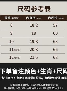 2025蛇年护身符礼物心经戒指可转动八大守护神指环十二生肖饰品