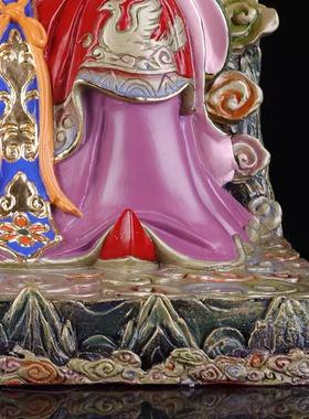 碧霞元君神像泰山奶奶铜像台湾祥狮铜雕泰山娘娘纯铜工艺家用摆件