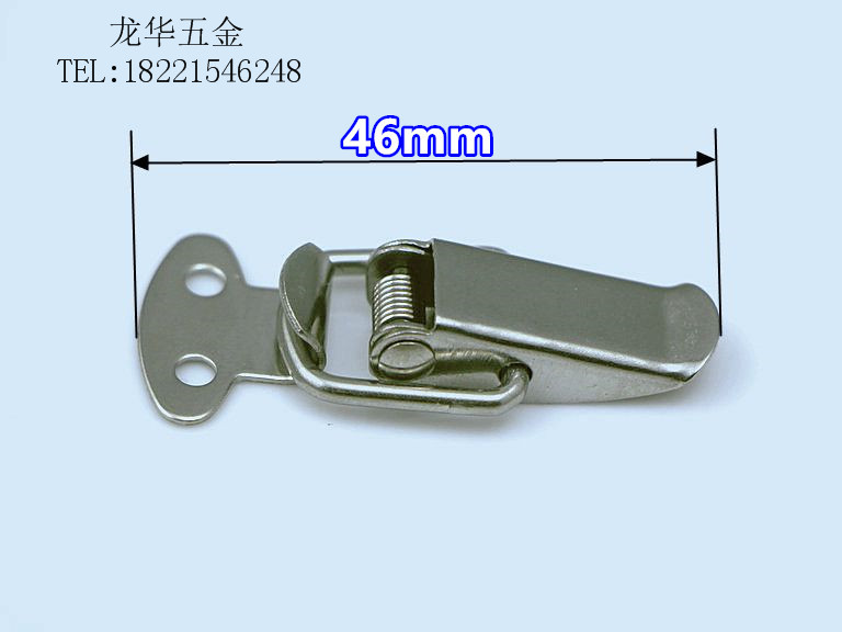 J107迷你特小号304不锈钢弹簧箱扣搭扣锁扣工具箱包配件卡扣吊扣 - 图1