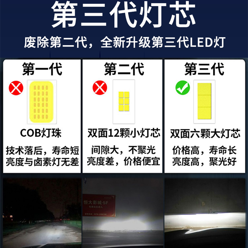 14款比亚迪G5LED前大灯远光近光雾灯改装超亮强白光聚光汽车灯泡 - 图2