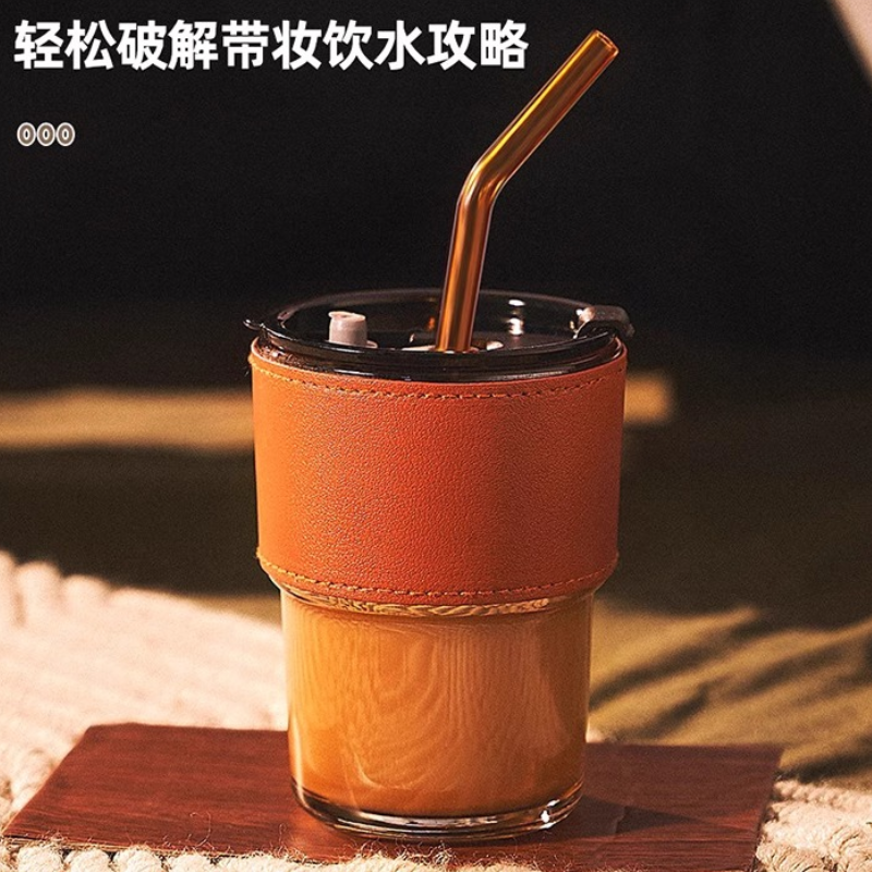 【两只装】网红竹节杯吸管式玻璃杯 - 图3