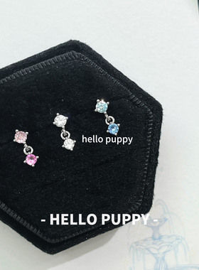 hellopuppy爆闪小方糖百搭钛合金耳饰0.9牙1.0/1.2粗耳钉耳骨钉女