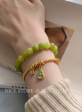 晚睡的桔梗I沙金盘缠葫芦手串