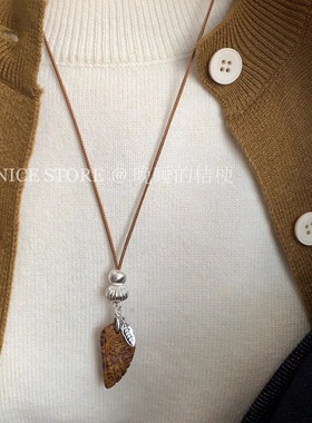 晚睡的桔梗I叶子毛衣链