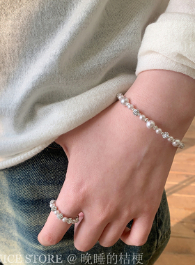 晚睡的桔梗I曼塔玫瑰珍珠手链