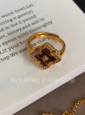 晚睡的桔梗「愿成」新中式复古四叶草轻奢手链重工中古四叶草戒指