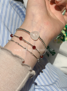 晚睡得桔梗串珠叠戴手链