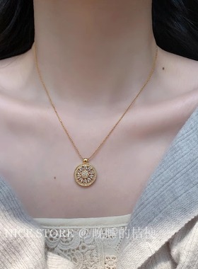 晚睡的桔梗I沙金锆石项链